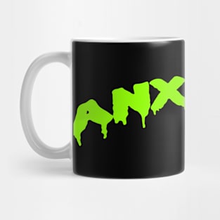 Anxiety Graphic Novelty Design in Green Mug